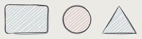 同一组图形,G 笔 + 草稿手法(每笔画两遍)